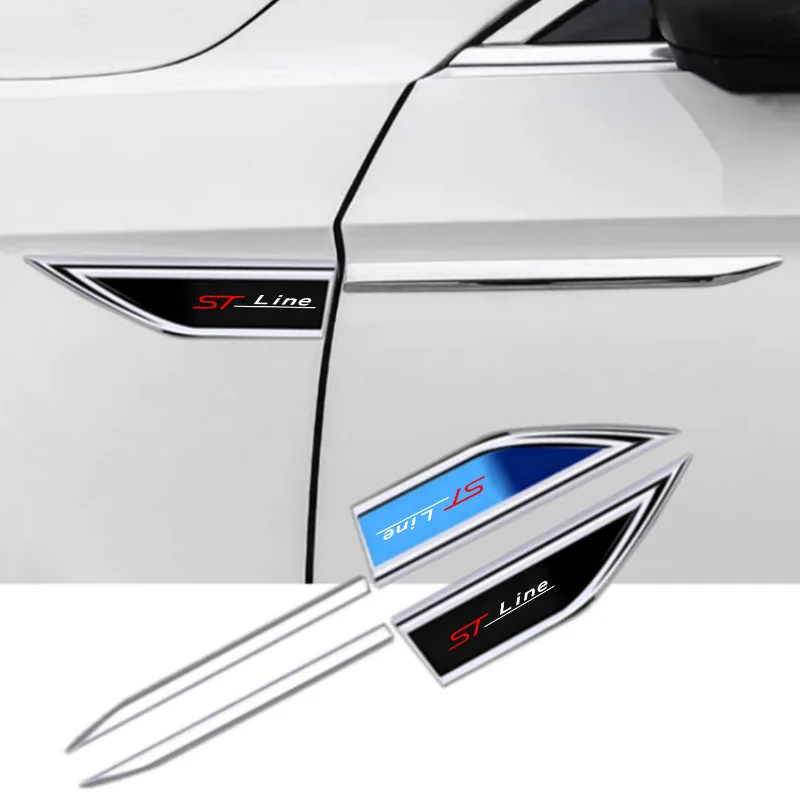 

2pcs Car Fender Side Blade Emblem Sticker Metal 3D Badge for ST LINE MK2 MK3 MK4 Mondeo ST Auto Exterior Accessories