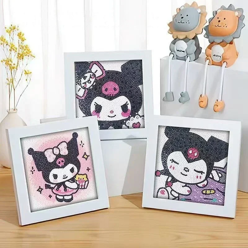 Sanrio 5D Diamond Painting Cartoon Hello Kitty Kuromi DIY Round Diamond Painting Children's Room Decorations Kids Birthday Gifts