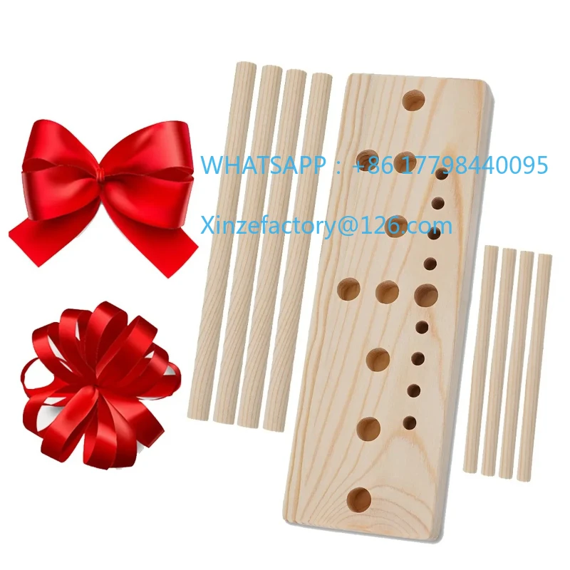 

Customizable Christmas New Year Bow Decoration Wreath Weaver 1pc Wooden Ribbon Bow Maker