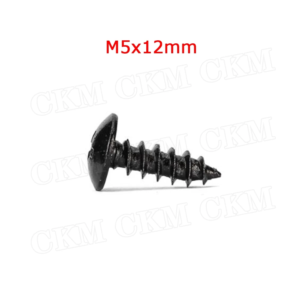 Universal Car Bumper lip Spoiler Installation Screws Mushroom Black Carbon Steel Phillips Head Self-tapping Screws M4 M5 10Pcs