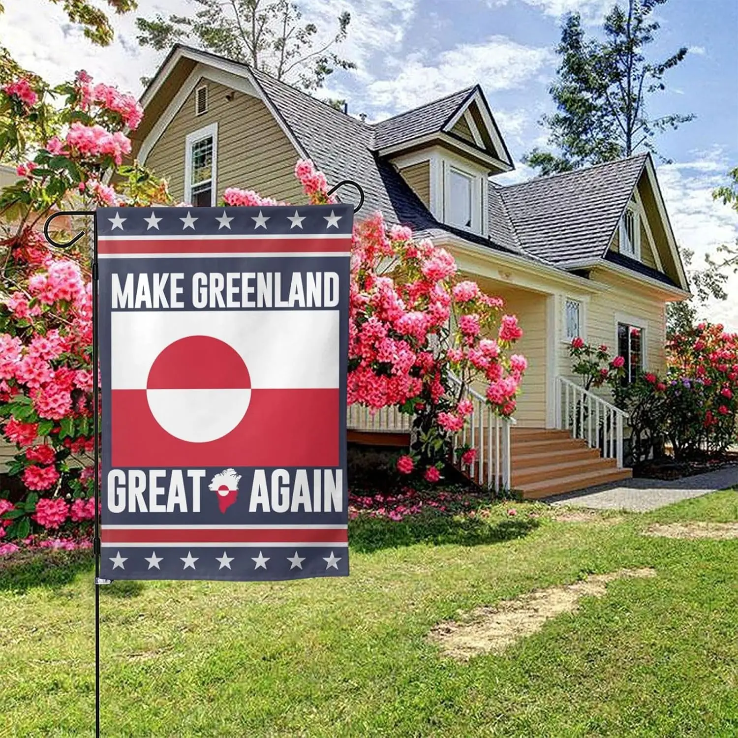 Make Greenland Great Again Garden Flag 12x18 Greenland Yard Sign Flag No Flagstand Double Sided