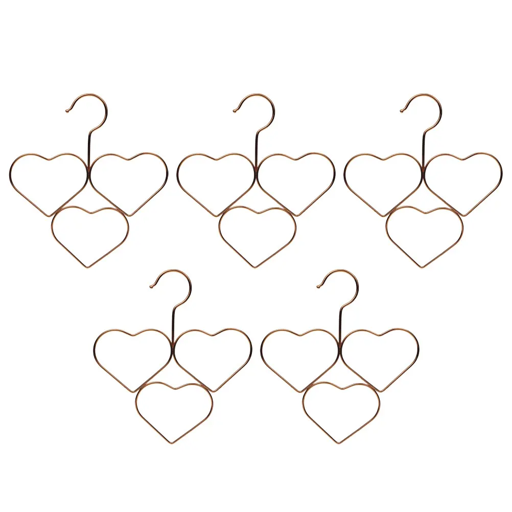 

5 Pcs Multi functional Scarf Rack Heart Shape Clothes Hanger Tie ganizer Household Storage Closet Accessory Display