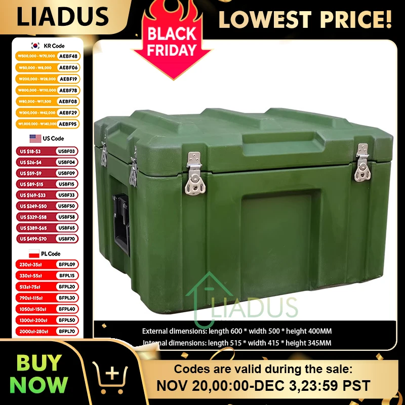 

Military Green Outdoor Field Camping Storage Box Multi-Functional Equipment Medical Sealing Folding Transfer Box