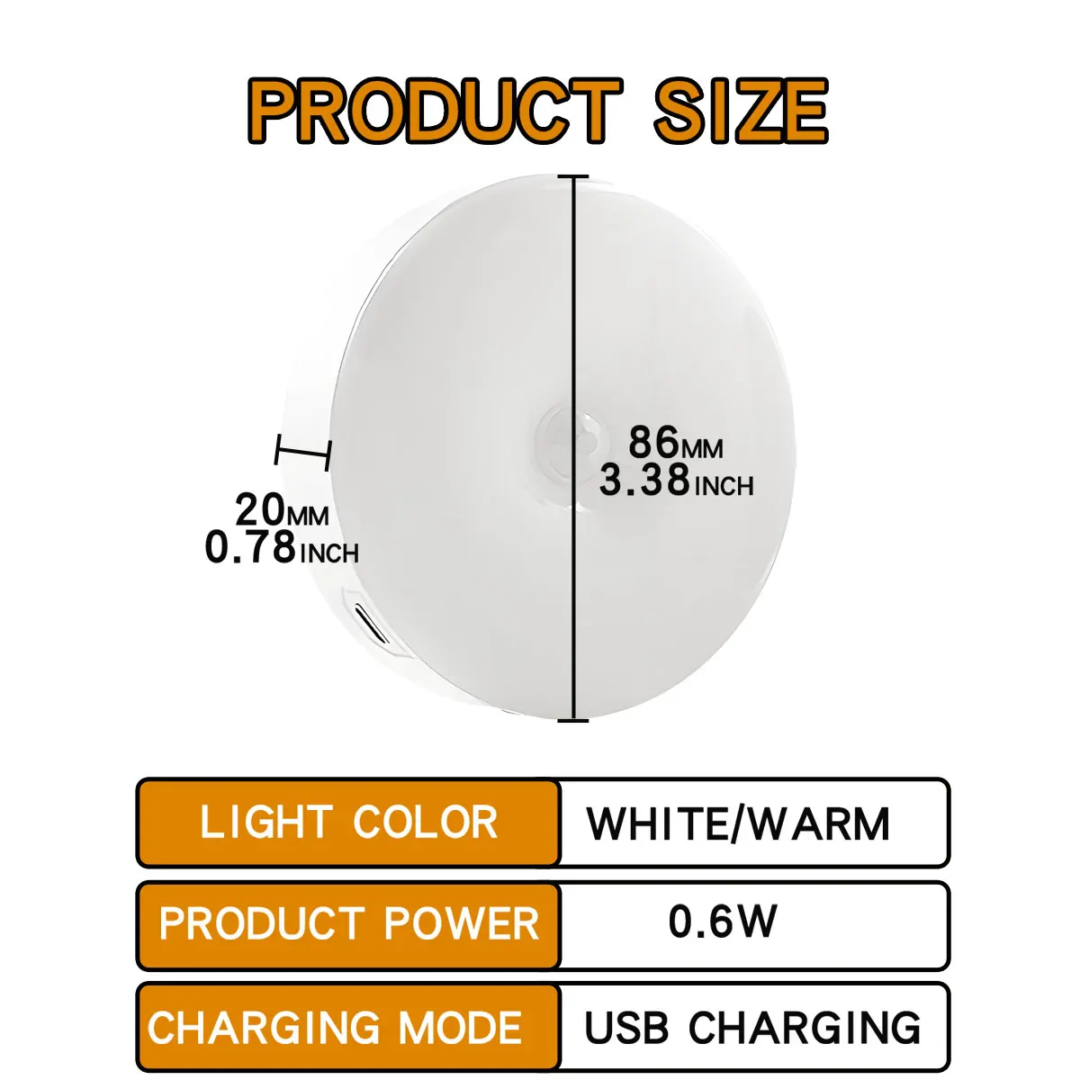 Lampada da notte a LED con sensore di movimento Lampada da notte ricaricabile USB per armadio da cucina Lampada da armadio Scala Luce da armadio a LED senza fili