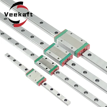 MGN7 MGN9 MGN12. 200 400 500 800mm miniature linear rail slide 1pc MGN linear guide 1pc MGN block for CNC FA 3d printer.