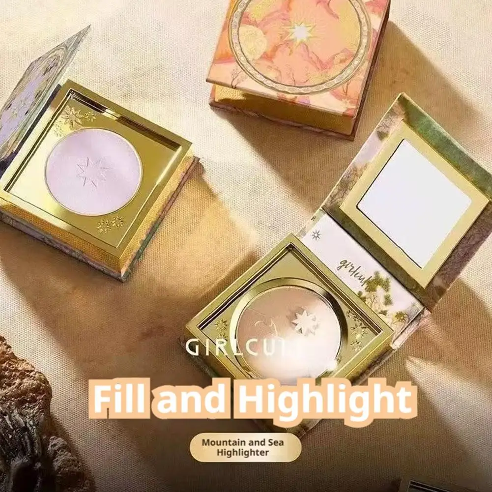 Shimmering Pearlescent Brighten Control Oil Matte 3D Highlight Multifunctional Highlighter Facial Contouring Dual-texture Powder