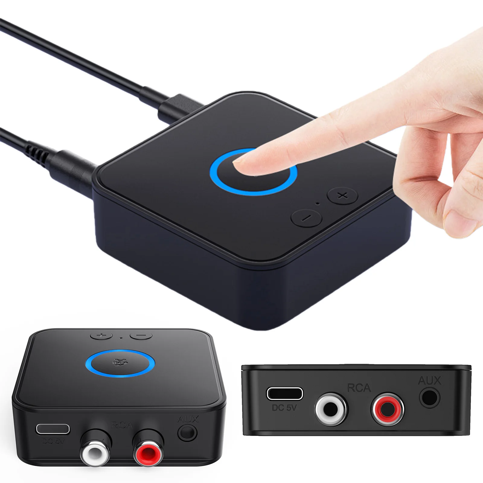 Multi-Function Audio Adapter Dual Device Support RCA/AUX BT Converter Multi Purpose Car Home Audio Dongle for Home Theater Setup