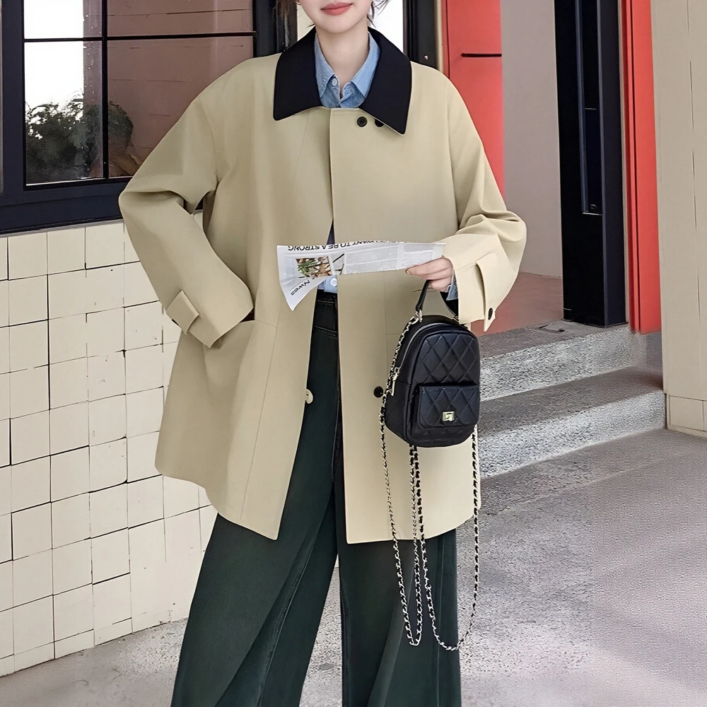 

Cotton-Padded Jacket Long Sleeve Casual Style Autumn Winter Clothes Straight Tube Sleeve No Decoration Women's Top Cotton Wear