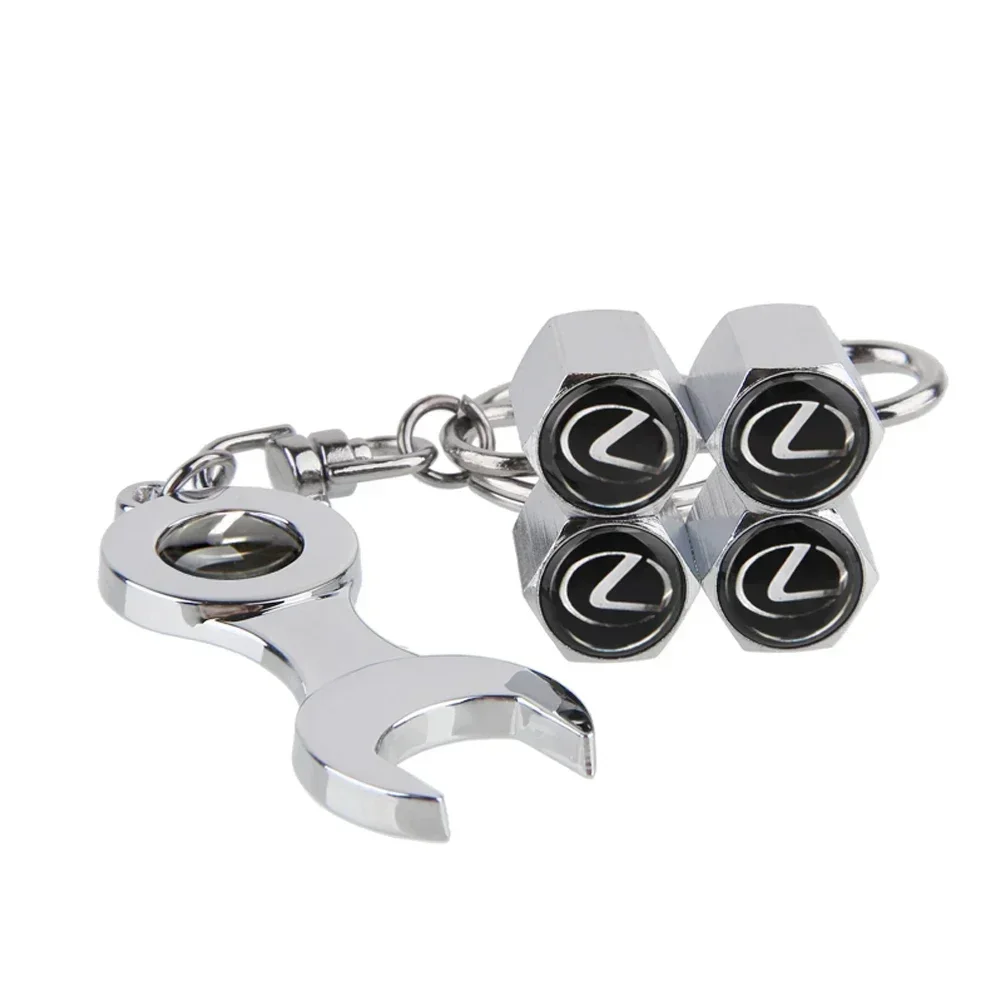 Car Keyring Wrench Valve Caps for Lexus ES350 RX450H CT200h RX IS NX GS GS300 RX350 RX330 UX ES CT RX300 IX570 IS250 IS200 LX LS