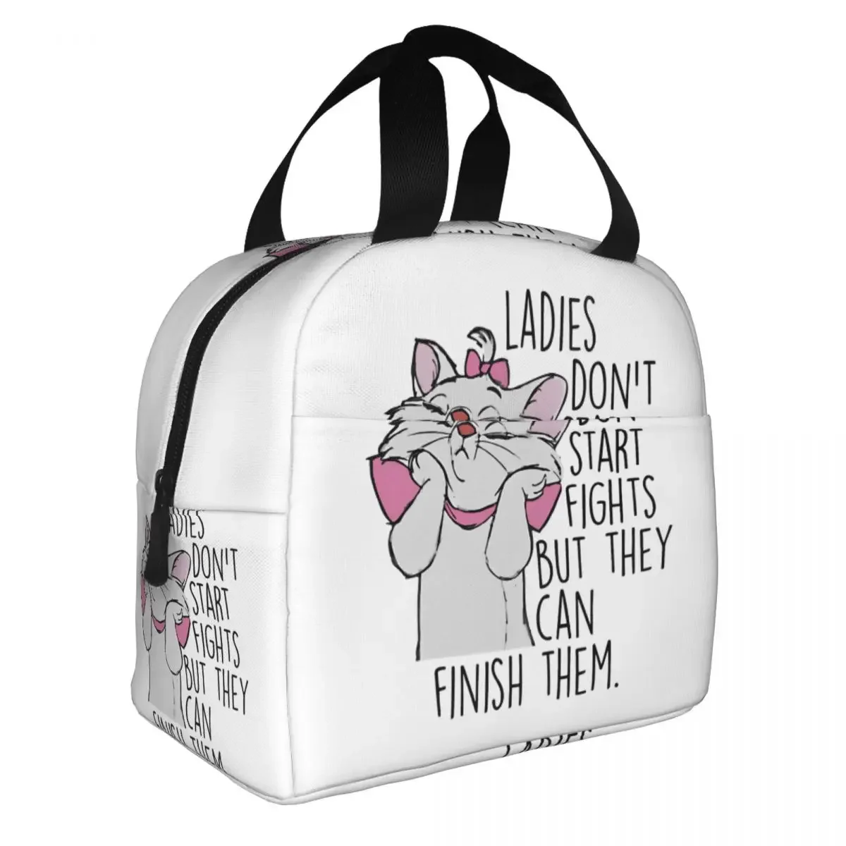 Aristocats Marie Cat Cute Kitten Insulated Lunch Bag Thermal Bag Meal Container Leakproof Tote Lunch Box Girl Boy College Travel