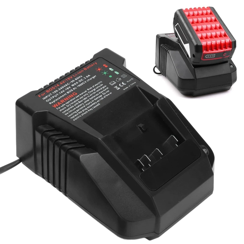 Compatible for Bosch 18V/14.4V Li-ion Batteries BAT609G/BAT6183A Fast-Charging Replacement Charger Lithium-ion Battery Charger