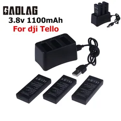 For Tello Battery 3.8v 1100mAh Li-ion Battery and Charger For DJI Tello Flight Battery Accessories