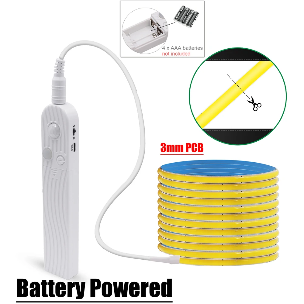 HAGAHA 5V LED COB Lichtleiste Bewegungsmelder 3