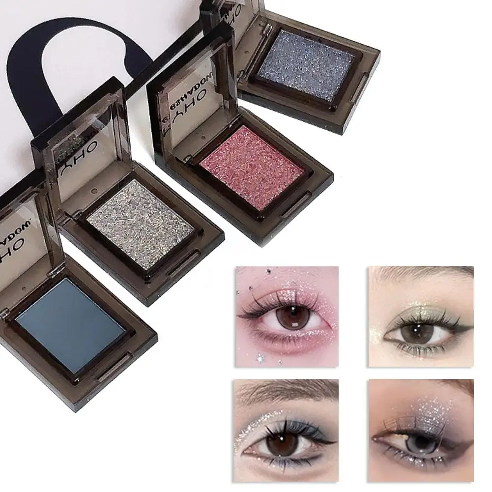 Brokatowy Cień do Powiek Kameleon Mieniąca się Musowa Rozświetlacz Efekt Lodu Perłowa Paleta Pudrowy Cień do Powiek Fioletowy I9G8