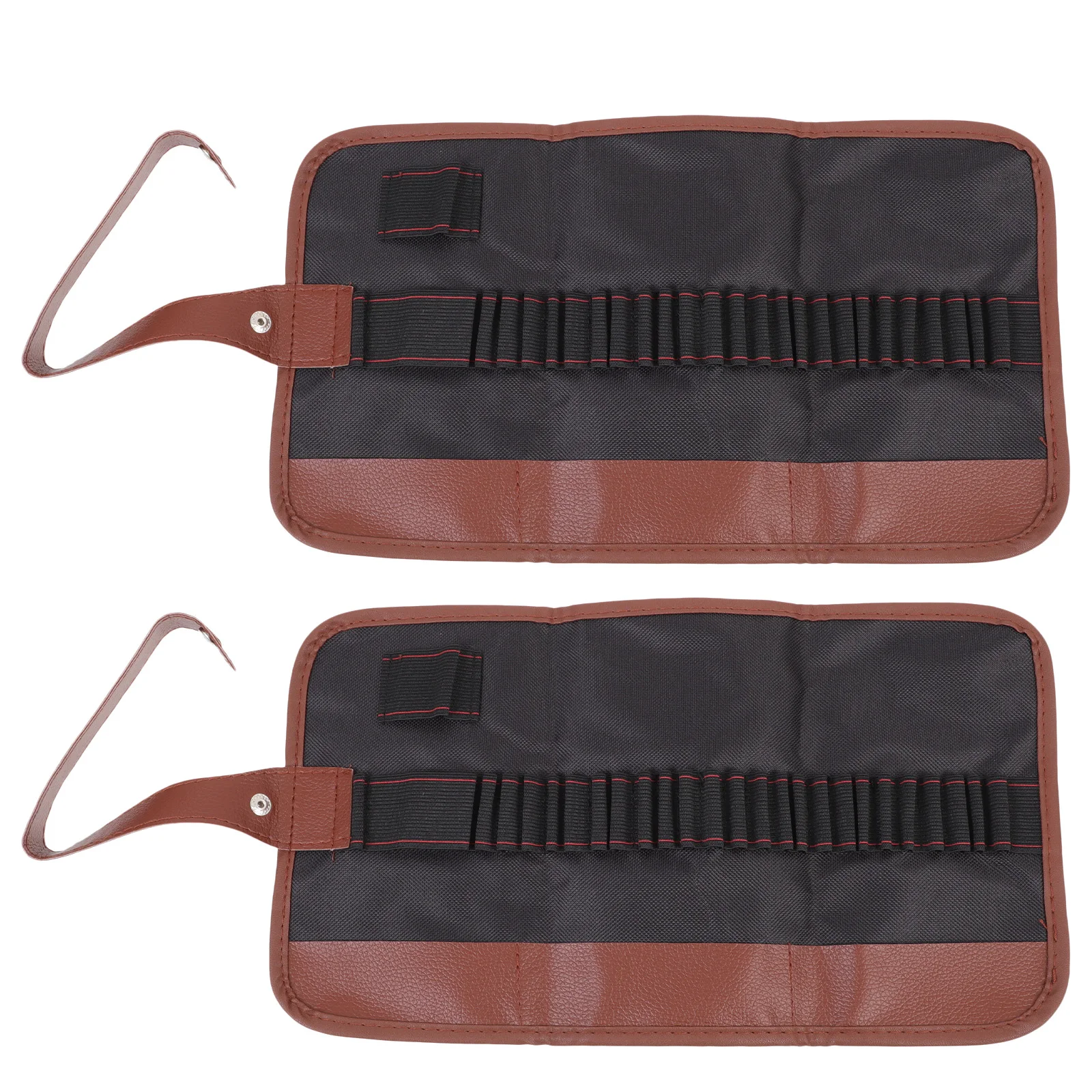 2pcs 블랙 롤 가방 대용량 캔버스 연필 롤 가방 드로잉 펜 마커 지우개 용 연필 주최자 가방