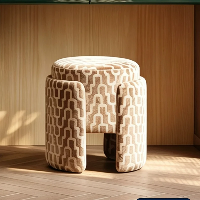 CX bedroom light luxury high-end cloakroom medium antique solid wood small size dressing stool