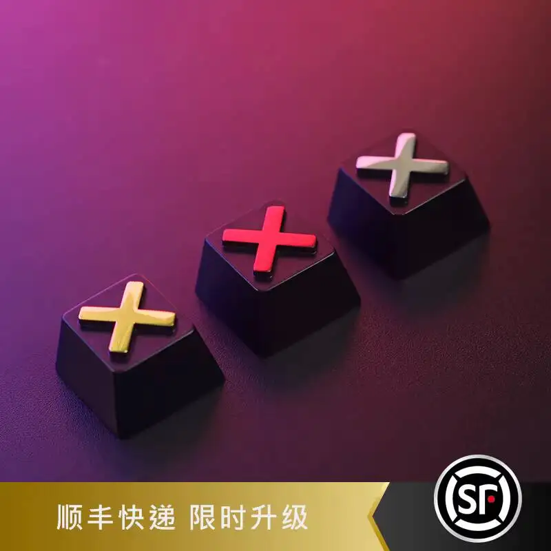 ESC Supplementary Key Gold Red Cross X Symbol Mechanical Keyboard Zinc Aluminum Alloy Metal Personalized Keycap