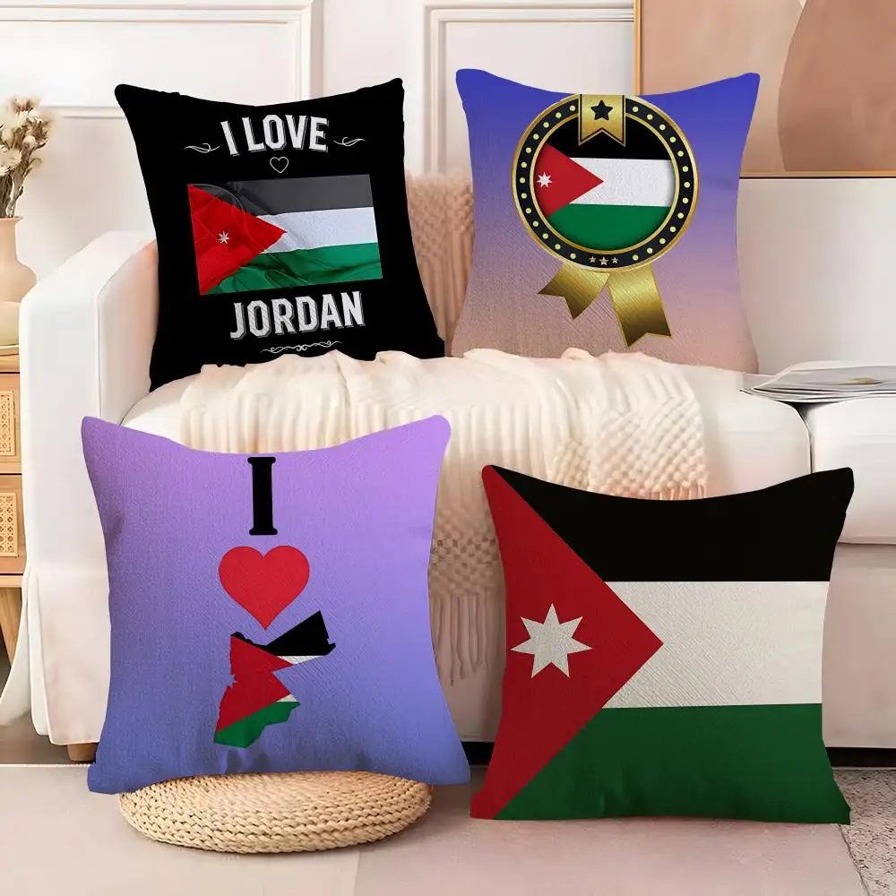 

Cushion Cover Soft Plush Cushion Cover Double-Sided Print Invisible Zipper Home Decor Jordan JOR Flag