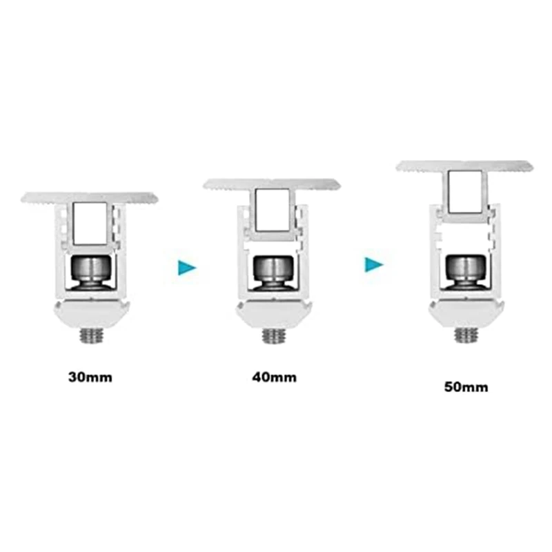 12 Set Solar Panel Mounting Clamp PV Panel Bracket Roof Mount Clamp For Securing 30Mm-50Mm Thick Solar Panels To Rails