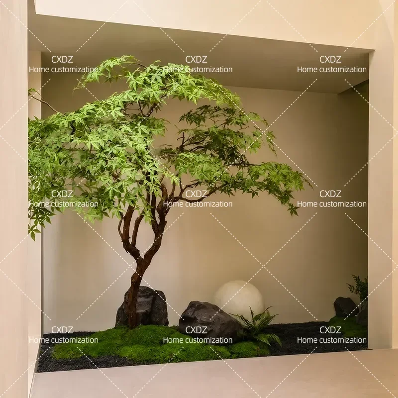 Large Artificial Maple Tree Simulation Green Plant Indoor Decoration Fake Banyan Tree for Window Landscaping Home Office
