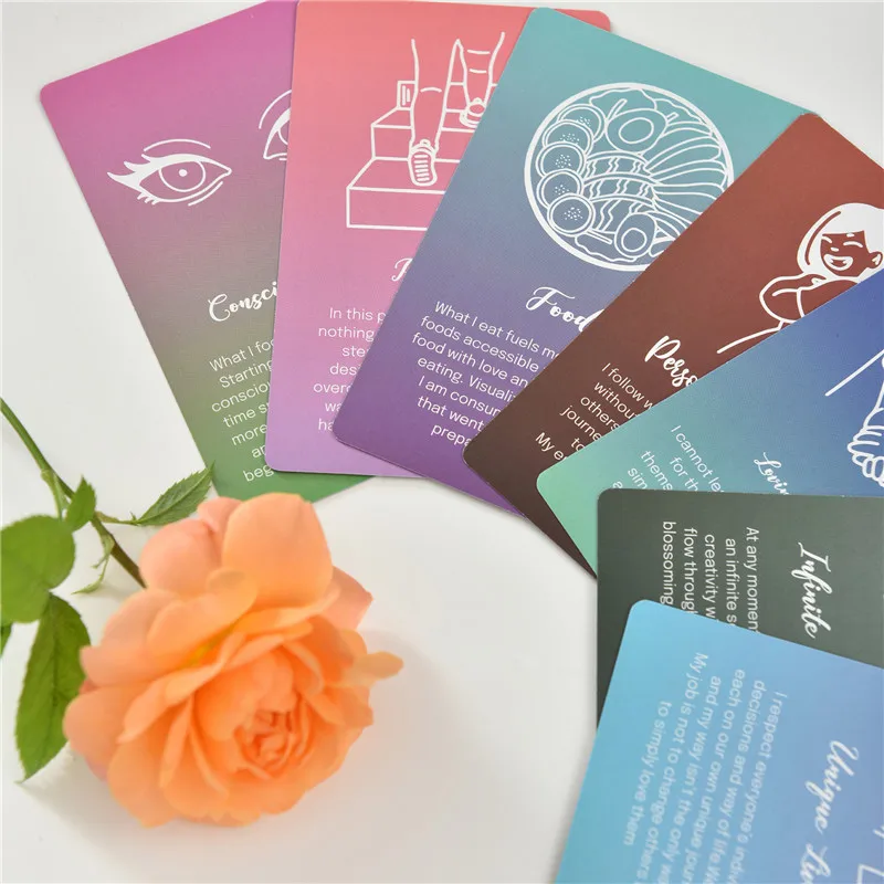 52pcs/Lot Motivational Mindful Message Card Mini Postcard English Inspirational Greeting Card Affirmations And Encouragemen Card