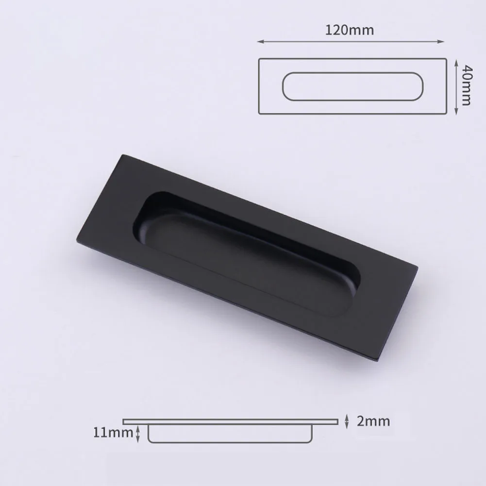 1 Pc Drawer Sliding Door Handle Puller Concealed Embedded Stainless Steel 120*40mm For Wardrobe Cabinet Door Hardware Home Decor