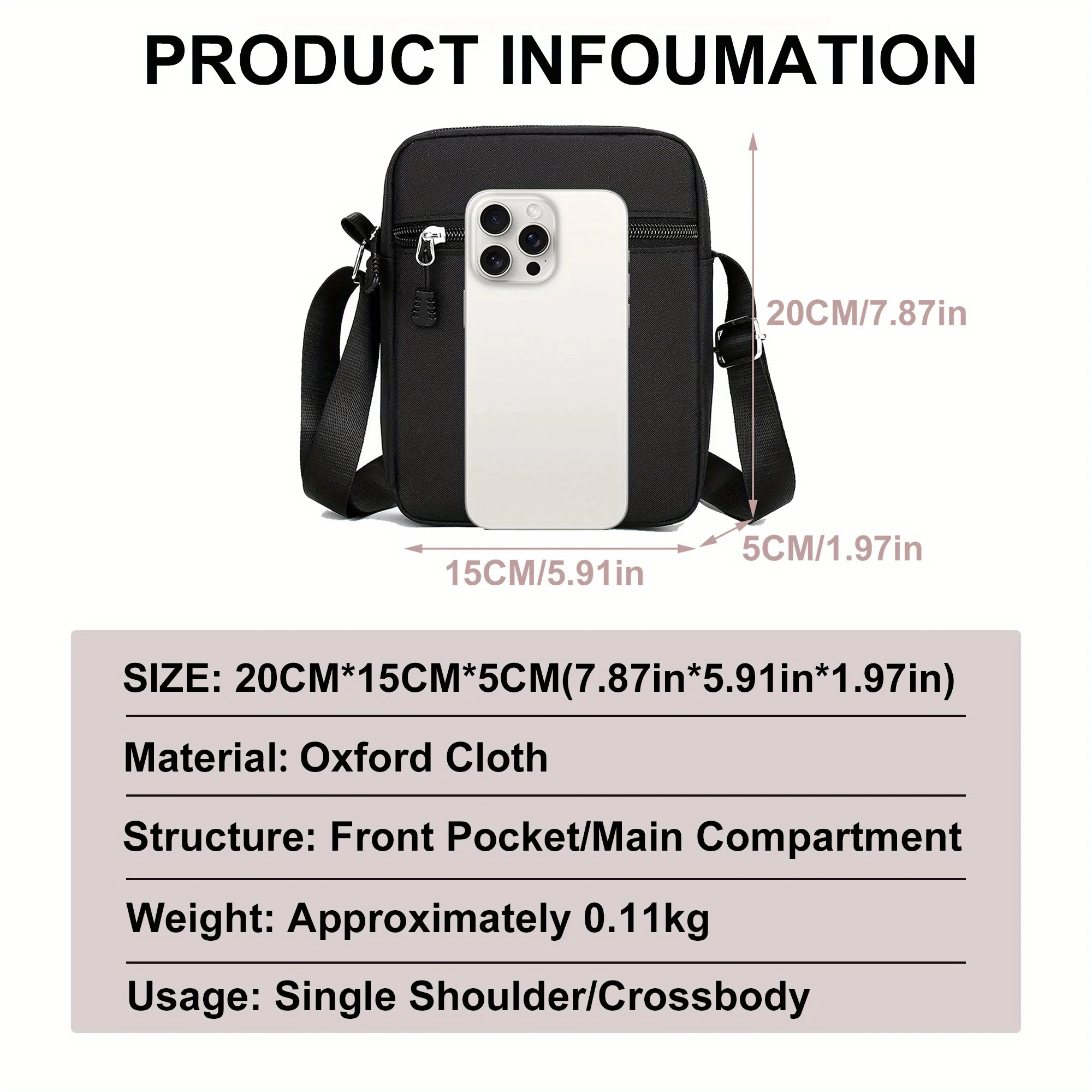 Sun Wukong Car Pattern Mini Oxford Crossbody Bag Shoulder Bag Adjustable Shoulder Strap Perfect for Outings or Daily Commuting