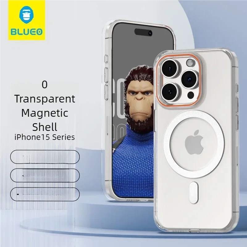 Blueo Ipone 15 Pro max Magnetic Full Package Protection iphone 14 Pro Anti Drop Transparent Phone Case