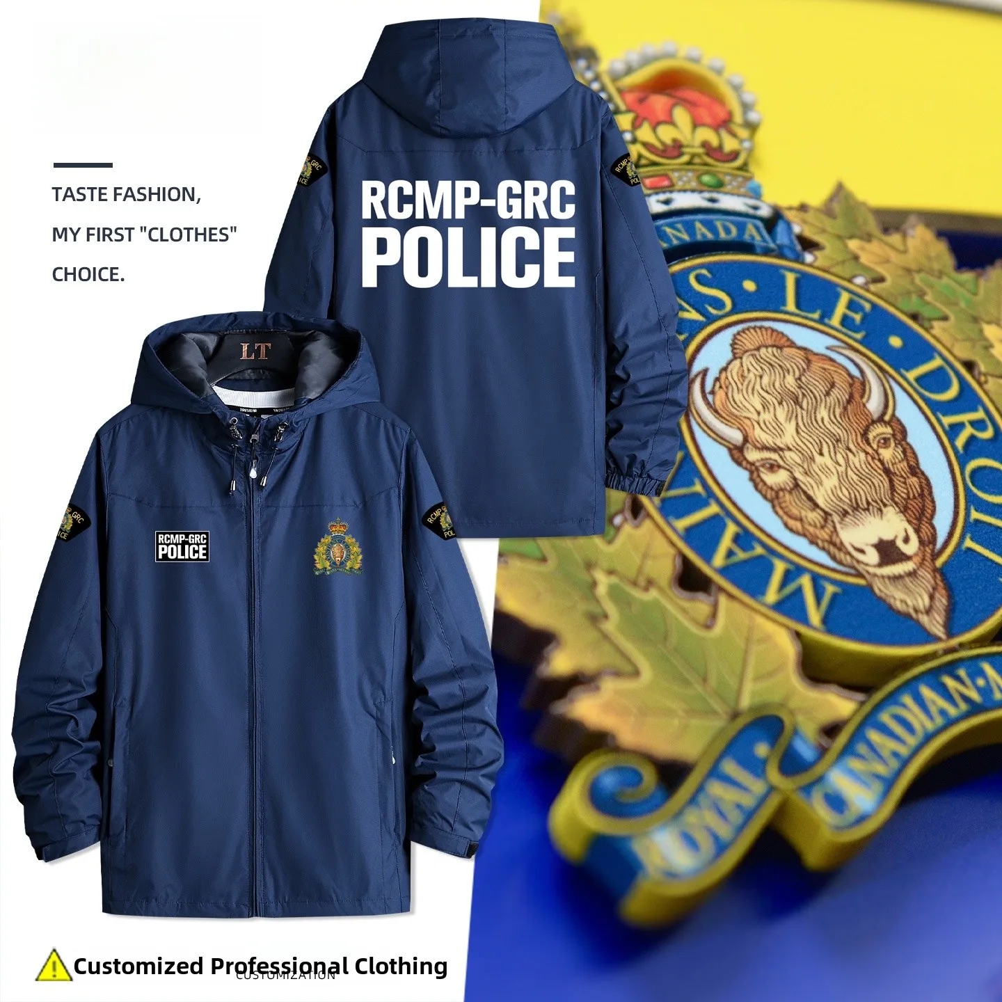 Chaqueta Temática de la Policía Montada Real Canadiense para Hombre, Chaqueta de Entrenamiento para Primavera y Otoño, Cálida, de Corte Regular, para Fanáticos Militares
