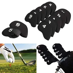 10Pcs Portable PU Golf Club Iron Head Covers Protector Golfs Head Cover Set