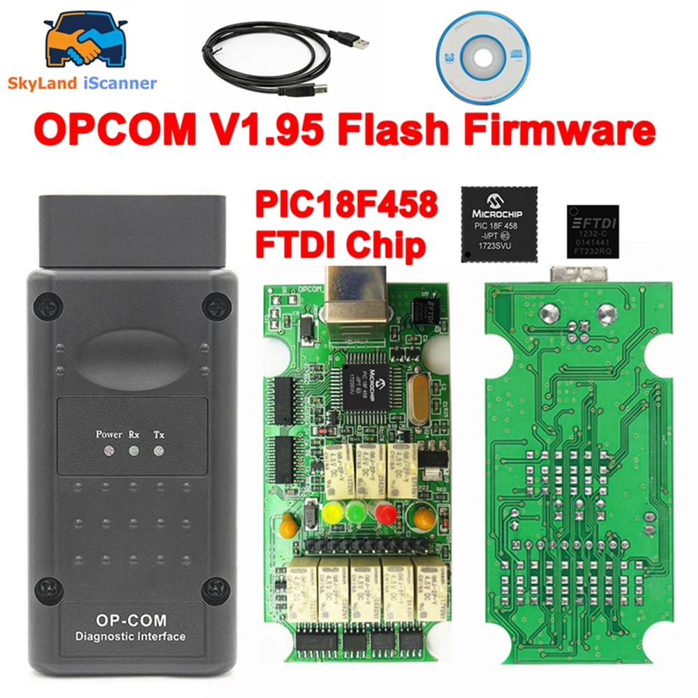 2026 Newest OPCOM for Opel V1.70 V1.99 OBD Car Diagnostic Scanner Real PIC18f458 OPCOM for OpeL Flash Firmware Diagnostic Tool