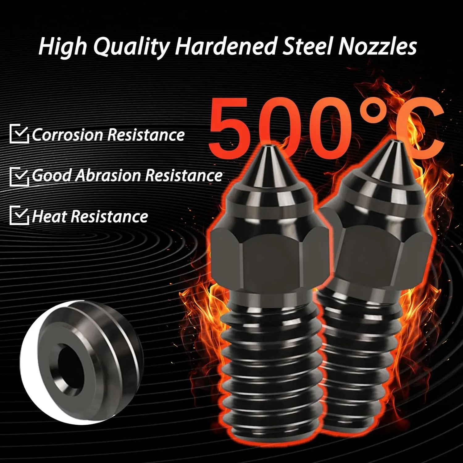 Creality Ender 3 V3 SE Hardened Steel Nozzles 5PCS 0.4mm High-Speed Printing High Flow Extruder Nozzles 3d Printer Accessories 2