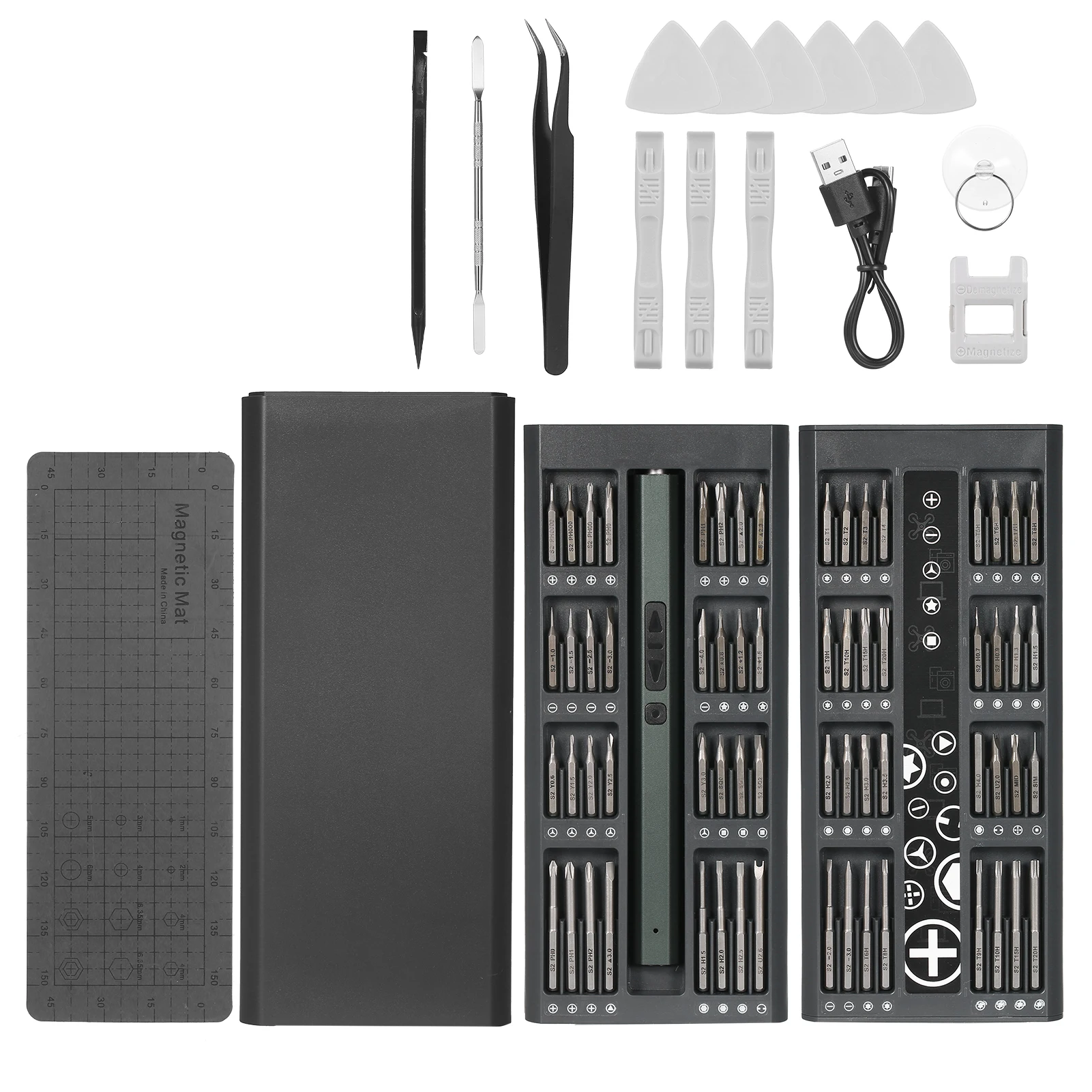 

Литиевая электрическая отвертка 82 в 1, набор прецизионных отверток, набор прецизионных ручных отверток с 64 магнитными битами, инструмент