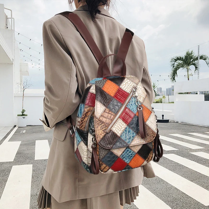 Cobbler Legend New Fashion Retro Ladies Backpack Leather Shoulder Bag Women School Bag Girl Casual Hand Backpack Bag