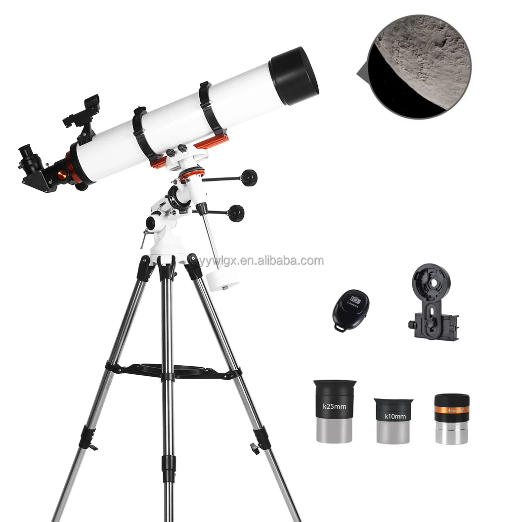 

120900 Refractor 900mm Focal Length Astronomical Sports Watching Bird Watching Telescope With Red Dot Finder