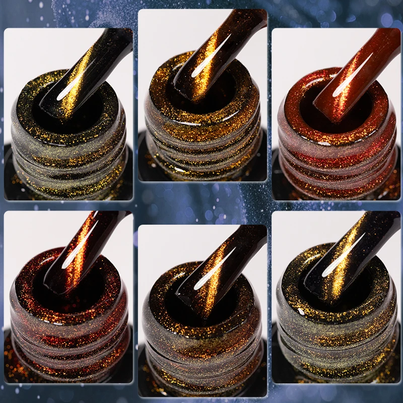 BOZLIN 7,5 ml gouden edelstenen magnetische gel nagellak gouden licht magnetische kat nagel sprankelende glitter semi-permanente vernis