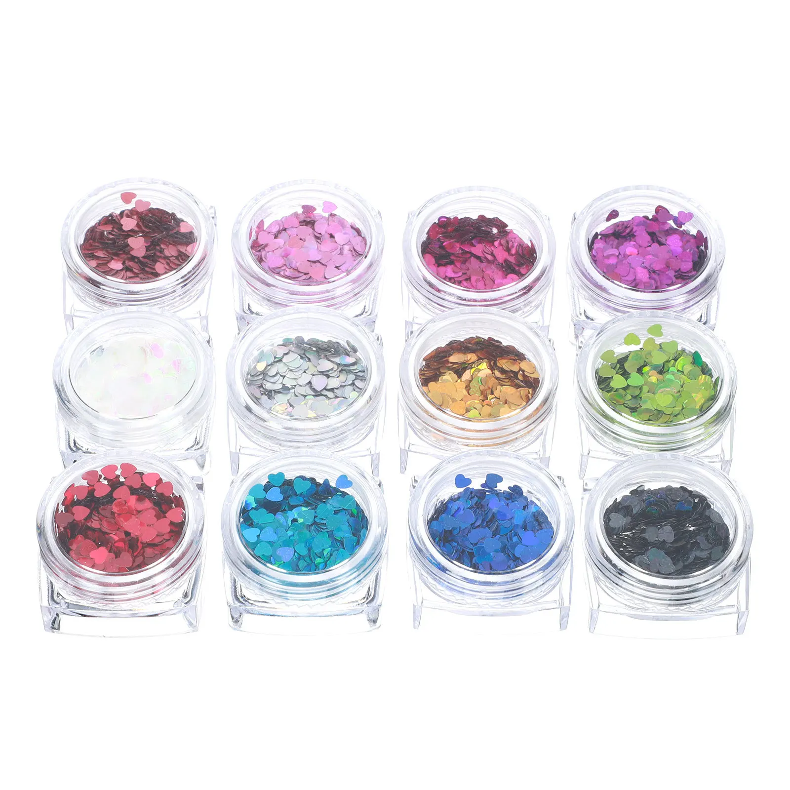 1Set Valentine's Day Nail Art Sequins Heart Shape Eye Makeup Decoration Heart Shaped Nail Sequins Eye Makeup Glitters