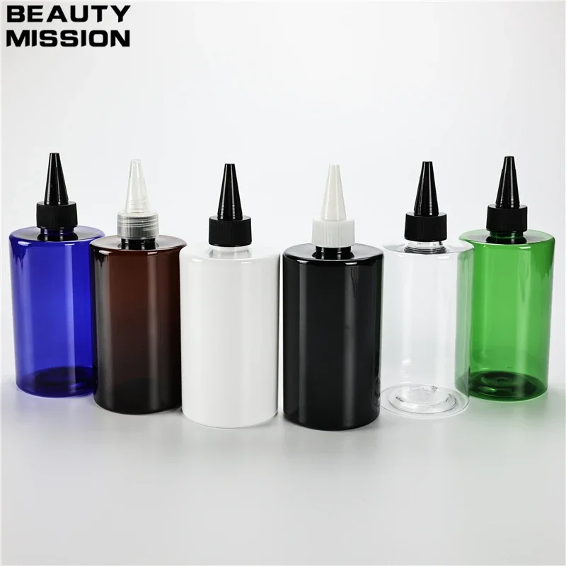 

Chunky 300ML X 20 Empty Plastic Flat Shoulder Bottle With Pointed Mouth Cap Massage Oil Cleansing Oil Packing Multicolor Bottles