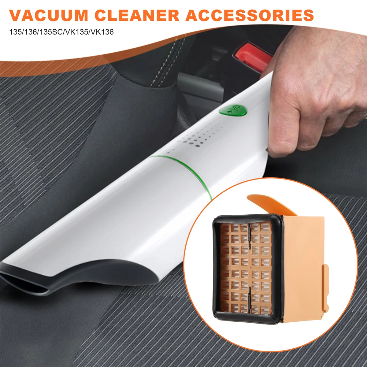 Zubehoer sets for Vorwerk - Kobold 135/136 / 135SC / VK135 / VK136 - 2 x hygiene filter + 2 x motor protection filter + 6 x frag image 2
