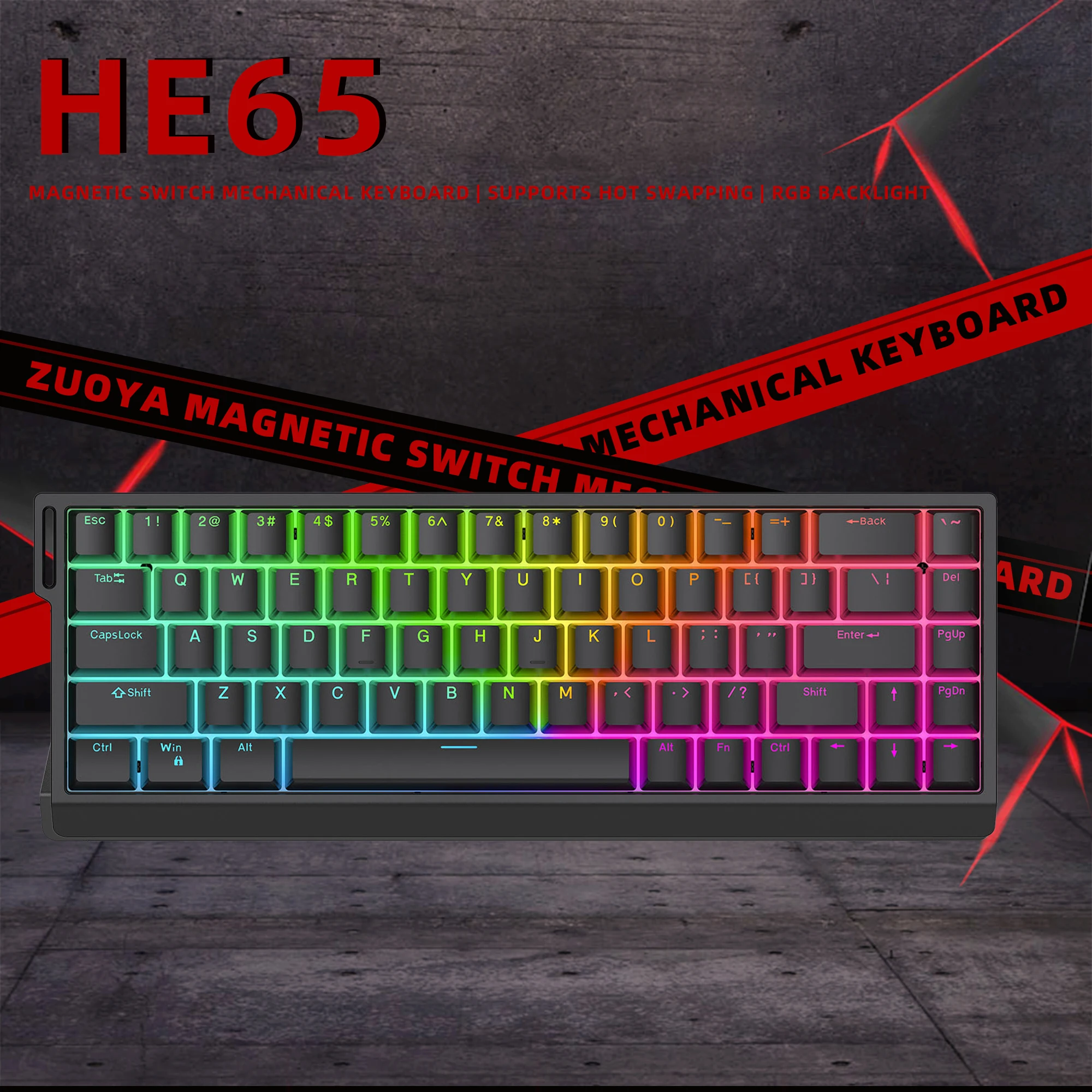 

HE65 Проводная магнитная ось с возможностью горячей замены, механическая клавиатура, частота возврата 8K, индивидуальный ключ c, имитация уровня киберспорта, аксессуар для геймера
