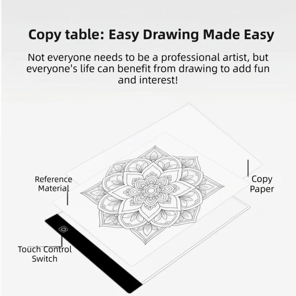 3 Level Dimmable LED Copy Board Light Tracing Box Tracing Light Box Eye Protection Drawing Copy Pad A4/A5 Portable Board