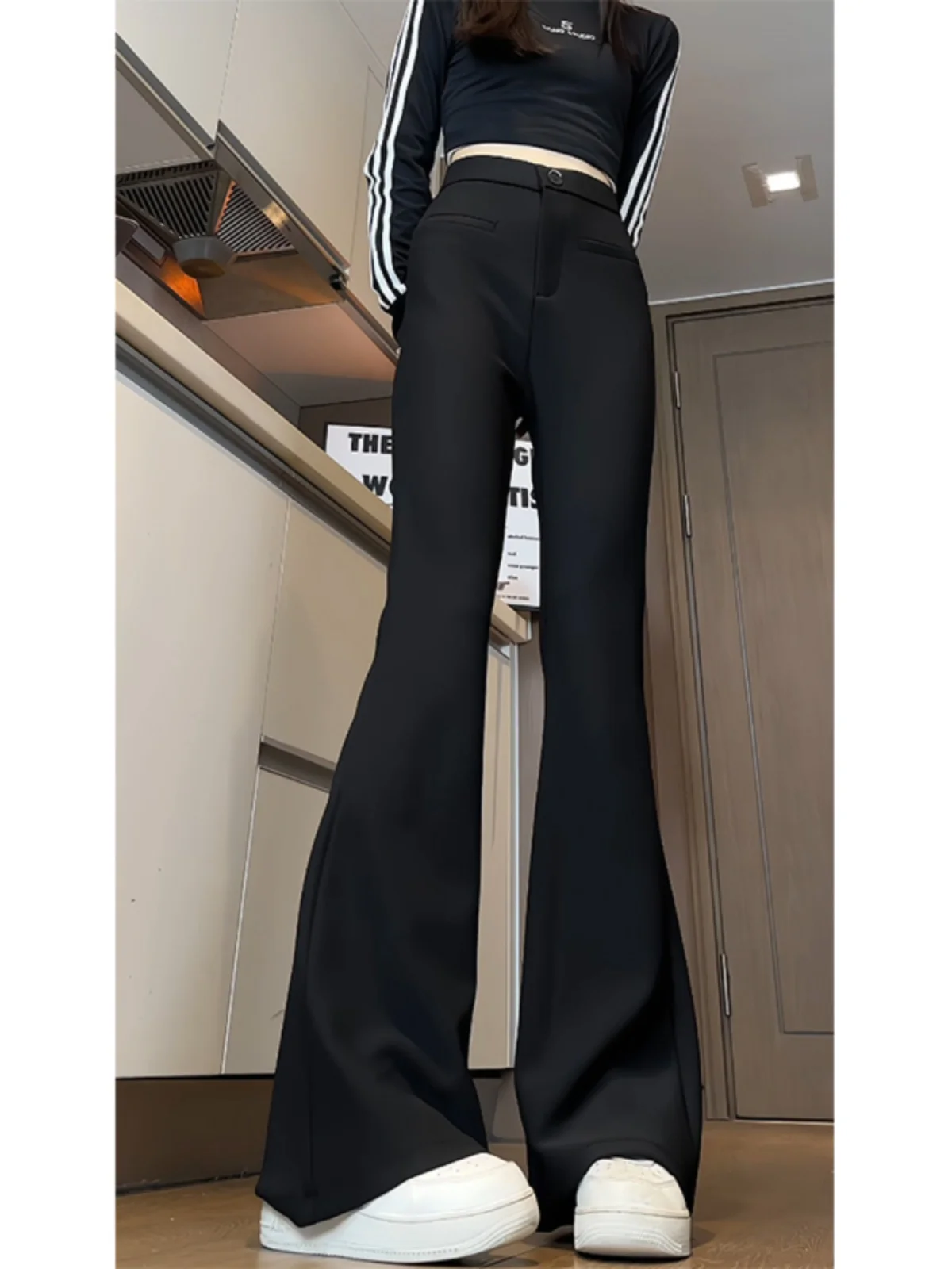 

Мужские повседневные брюки Cleanfit с высокой талией, расклешенные, удлиненные (90 см), стильные, модные, брендовые, уличный стиль, свободный крой