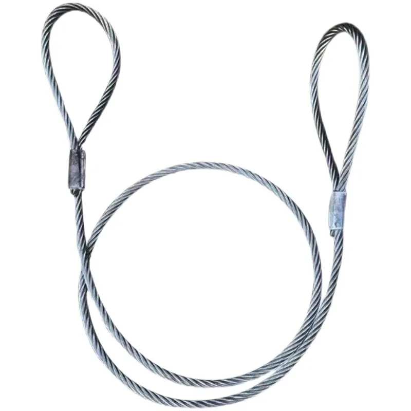 Galvanized Oil Free Pressed Steel Wire Rope Aluminum Sleeve Press Buckle Lifting Sling Rigging For Heavy Duty Hoisting