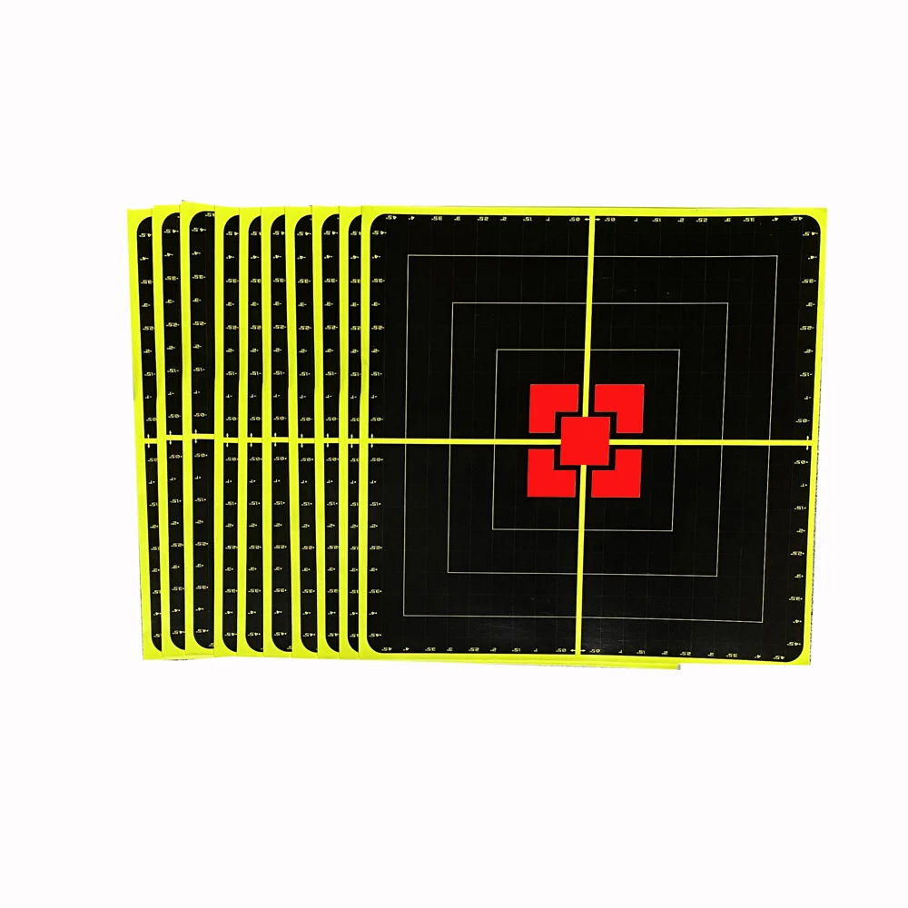 Sight-in Assist REAL Color-impact Sticker Targets 10 Counts per Pack 10 Inch @Side Length Half Inch Grids