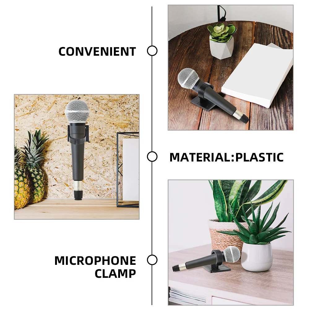 

6Pcs Microphone Clamp Mount Holder Secure Sturdy Plastic Design Easy Install Smooth Surface Elegance Compact Lightweight Backup