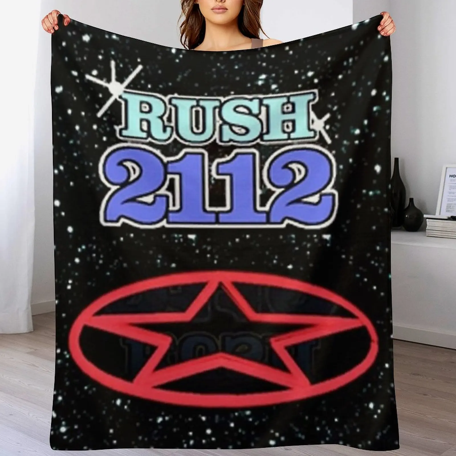 

2112 RushBand Album Cover || 008 Throw Blanket Faux Fur Soft Warm Blanket for Bed