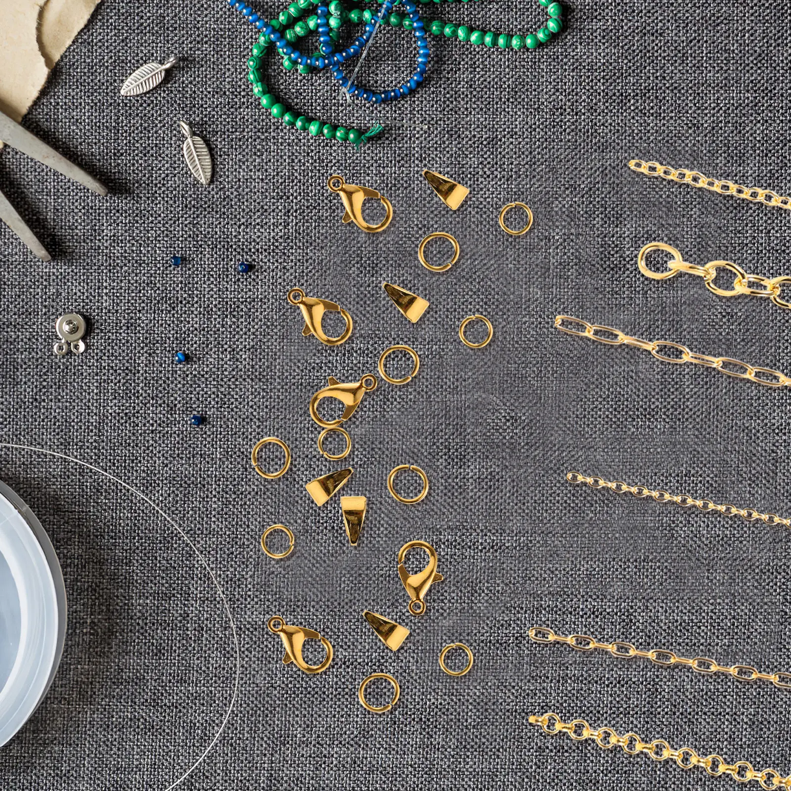 

Gold Necklace Set 60Cm 80Cm Jewelry Clasp Lobster Buckle Kit Diy Necklace Extender Chain Roll Jewelry Making Supplies Metal