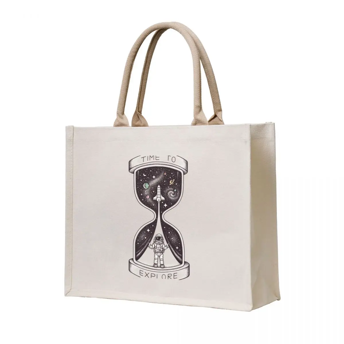 

Time to Explore Tote Bag Canvas Beach bag shopper bags for women