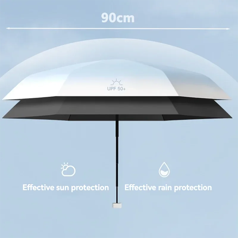 Mini Parapluie Pliant Résistant au Soleil pour Homme et Femme, Protection Solaire UV, Vinyle, Petit, Ensoleillé, Pluie, Poche, D