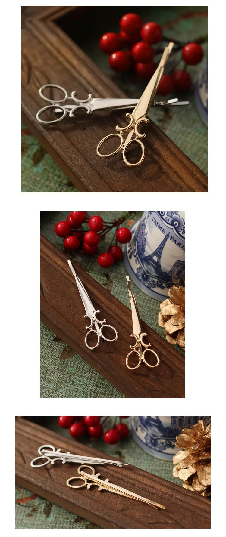 Frauen Gold Schere Haar Clip Frisur Lustige Styling Werkzeug Hairgrip U Form Haarspange Haarspangen Frauen Originalität Haar Zubehör – Detail 5
